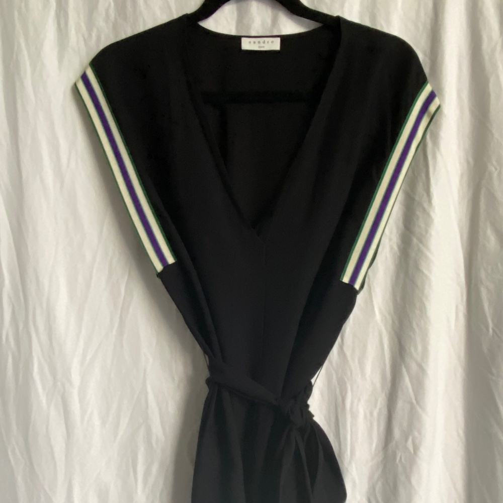 Sandro top with striped trim